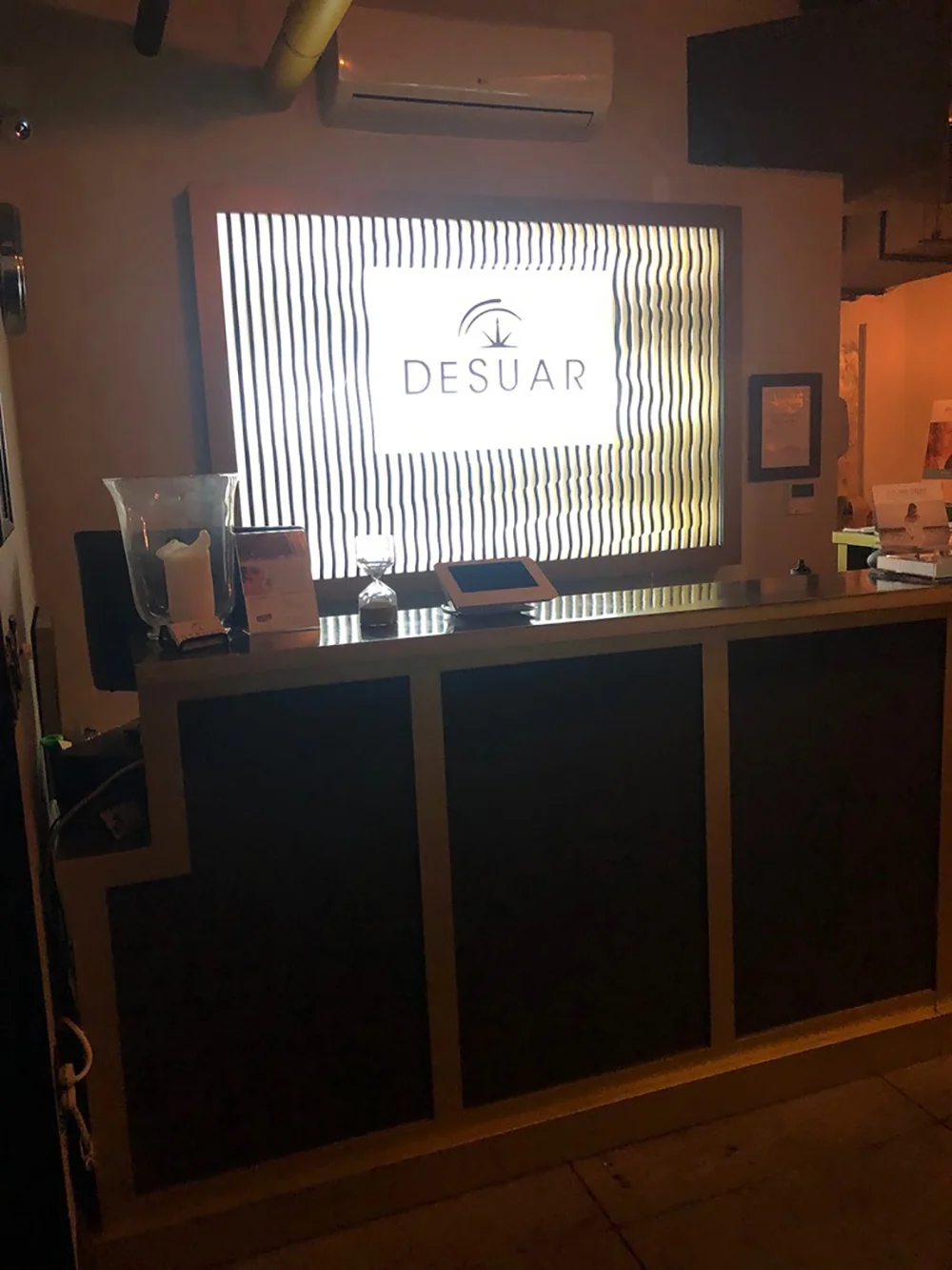 The check-in desk.