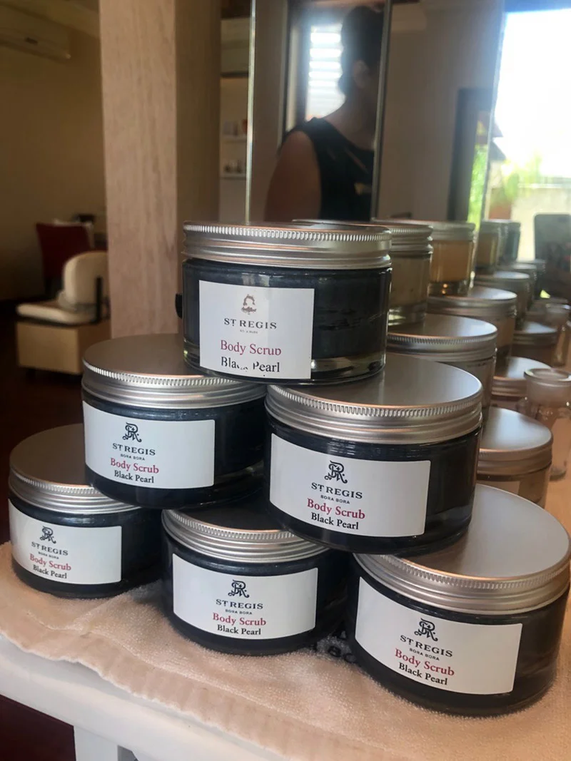 The spa offers a variety of natural skincare products.