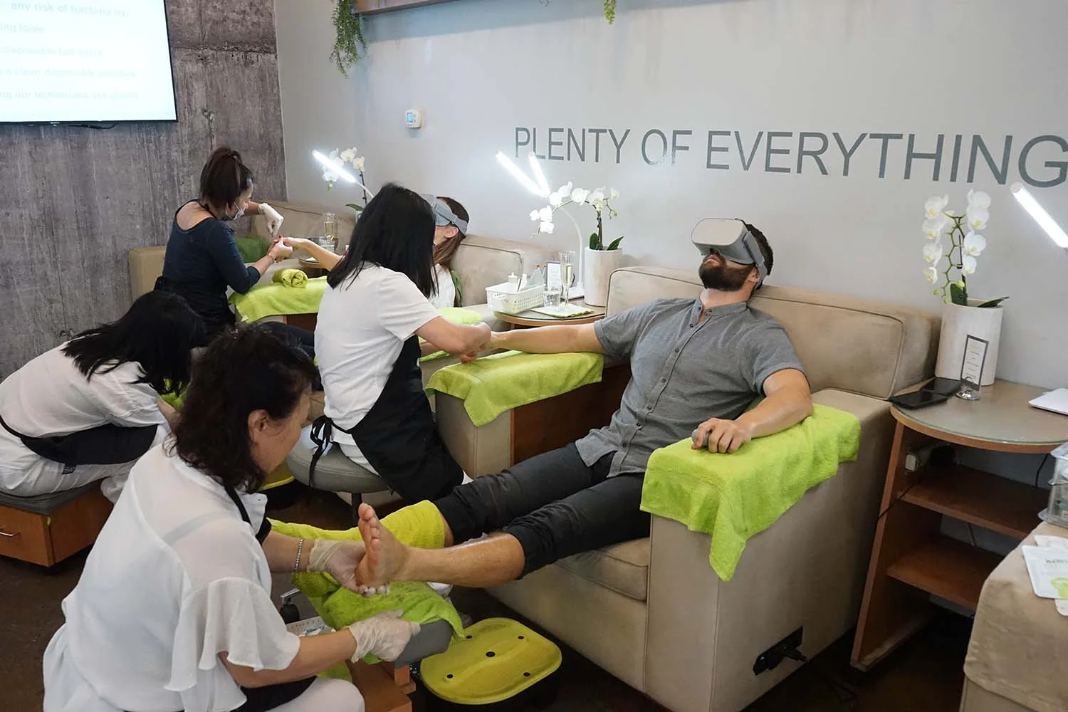 Using a Virtual Reality headset, customers will be transported to the destination of their choice—from a beautiful beach to a majestic waterfall.