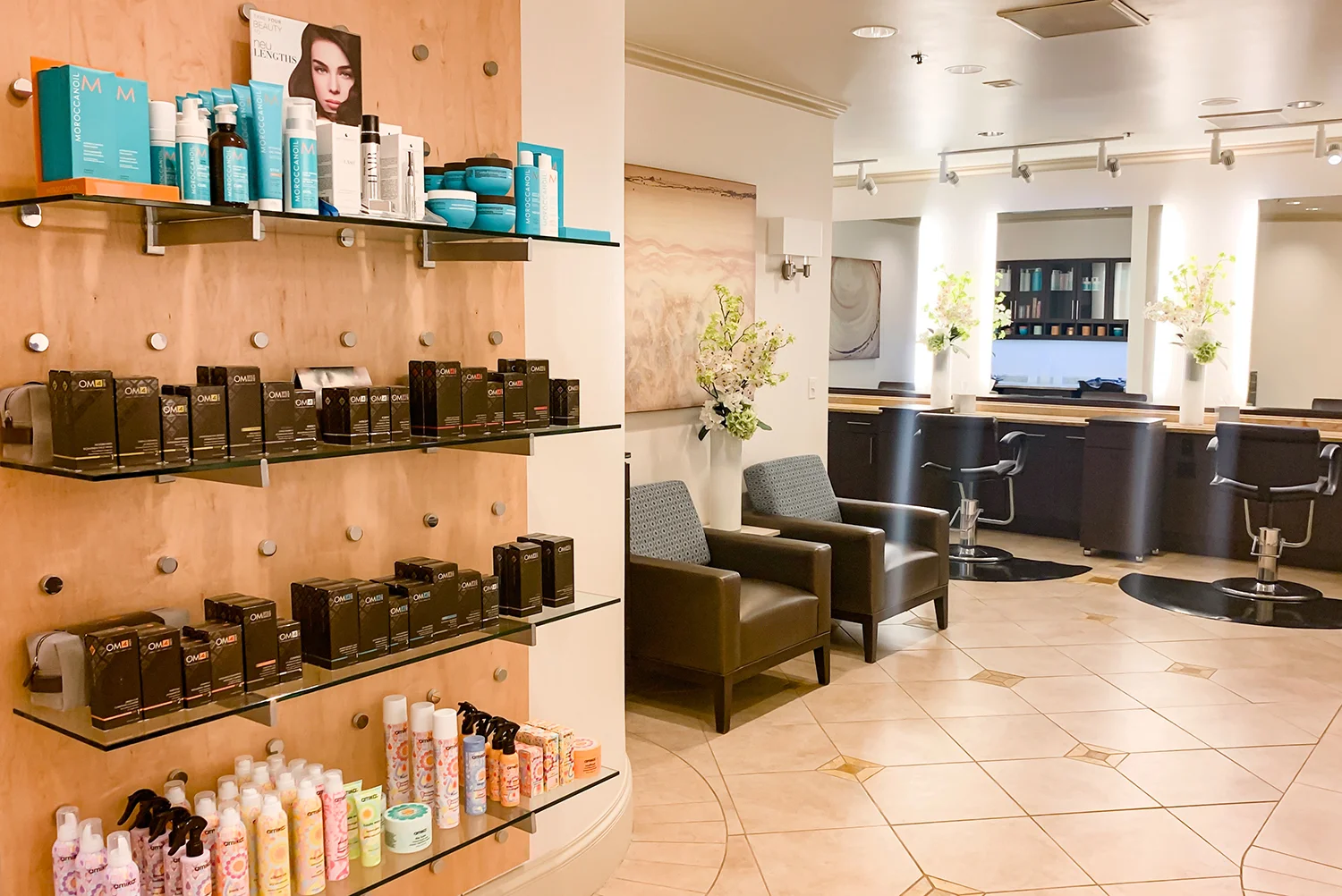 There is also a full-service hair and beauty salon.
