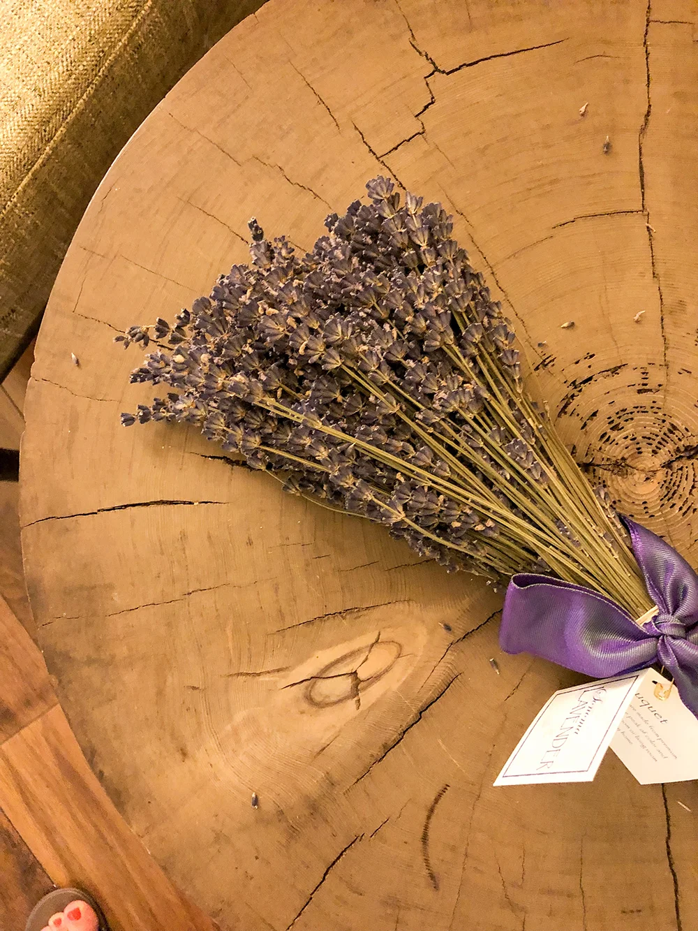 Fresh lavender was incorporated into the relaxing bath.