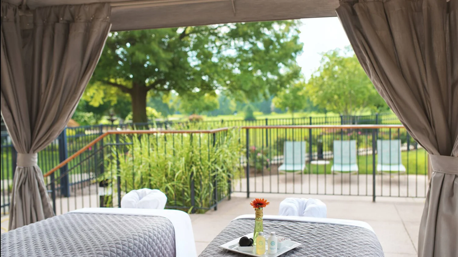 Guests can enjoy outdoor cabana massages for ultimate relaxation.