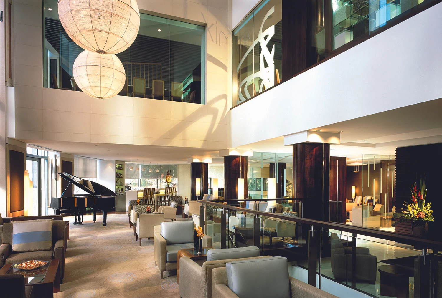 The lobby lounge.