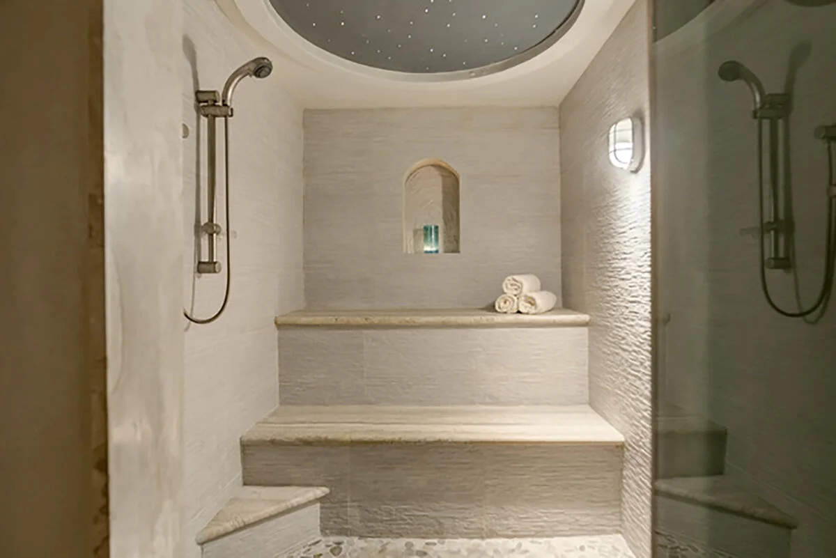 The aroma grotto steam room.