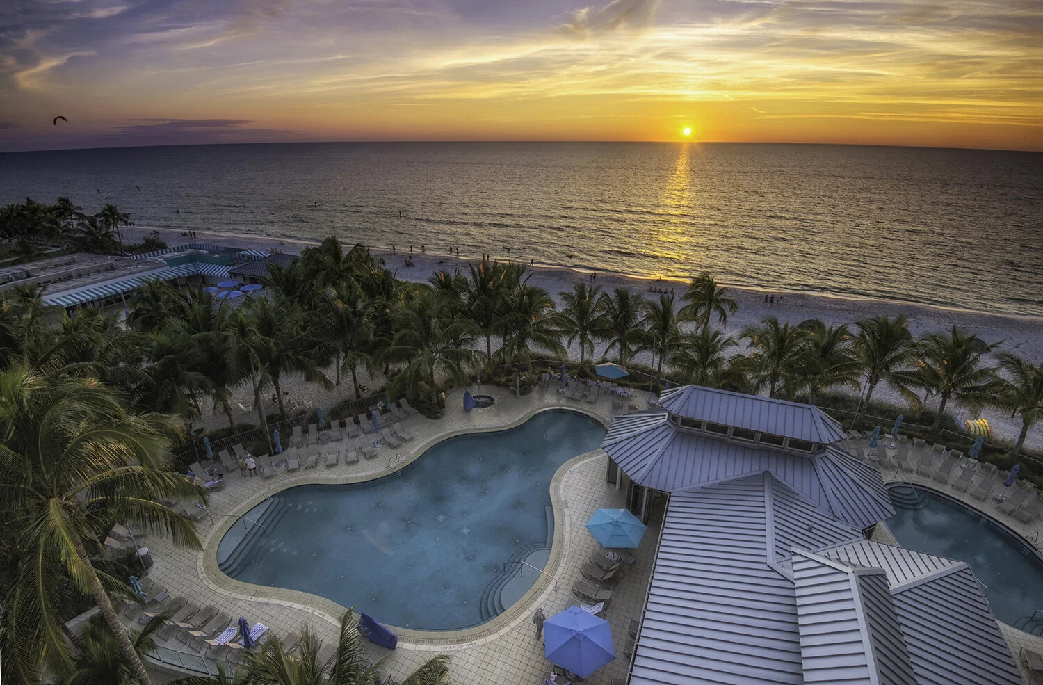 Designed in classic Florida style, the resort includes a beachfront pool complex with two pools.
