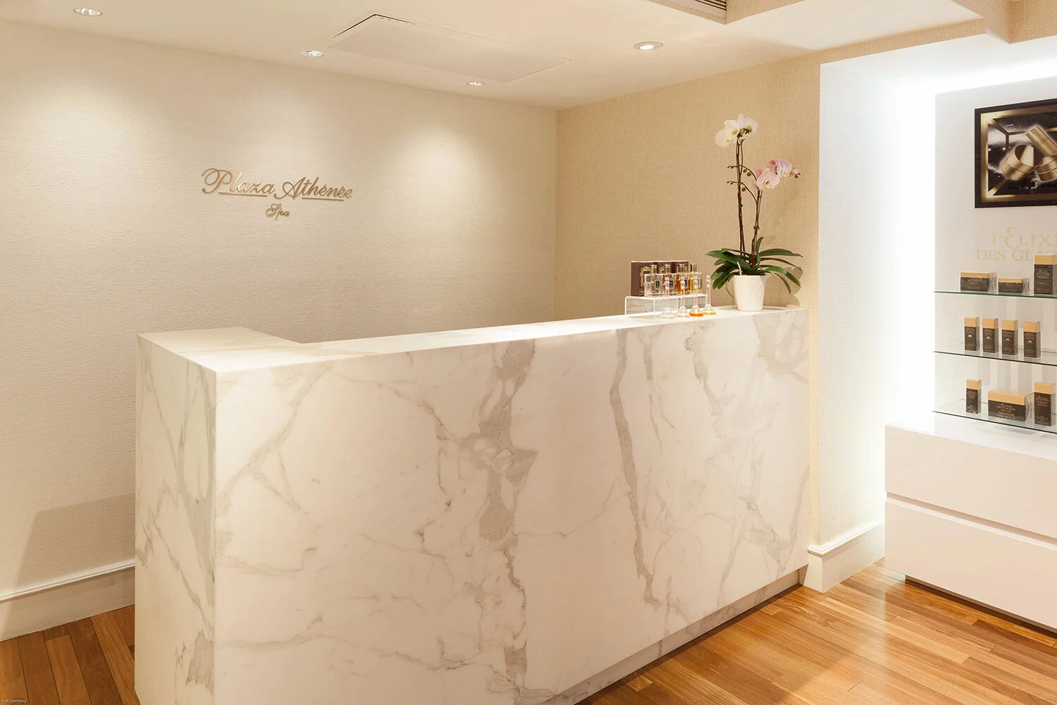 The spa’s check-in desk.
