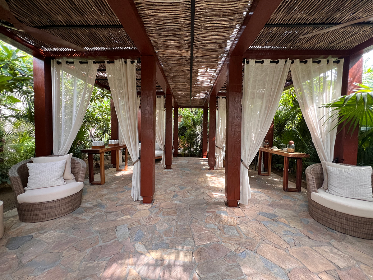 Outdoor relaxation lounging area.