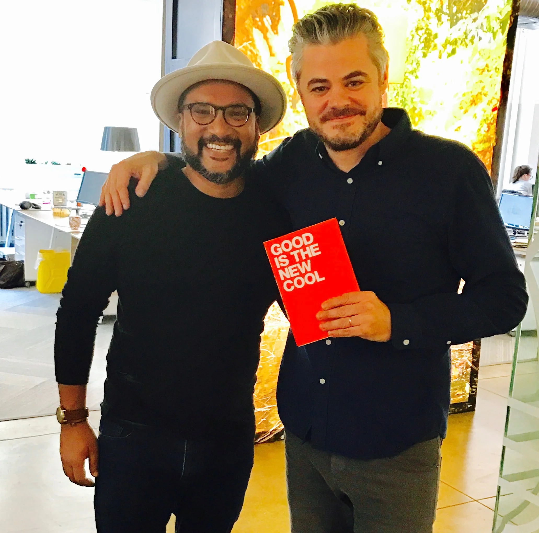Afdhel with non-profit Charity:Water Founder Scott Harrison in New York.