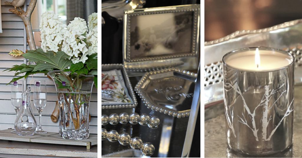 Glassware, silverware and candle