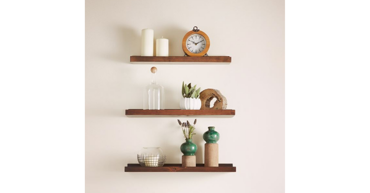 modern farmhouse design element - open shelving