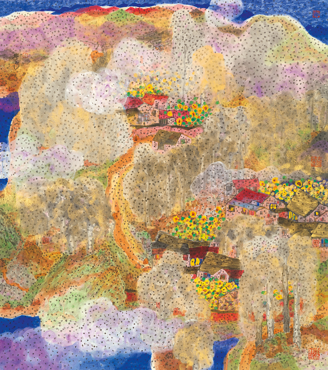 Hillside Ink Colour on Paper 110 x 98 cm 2015