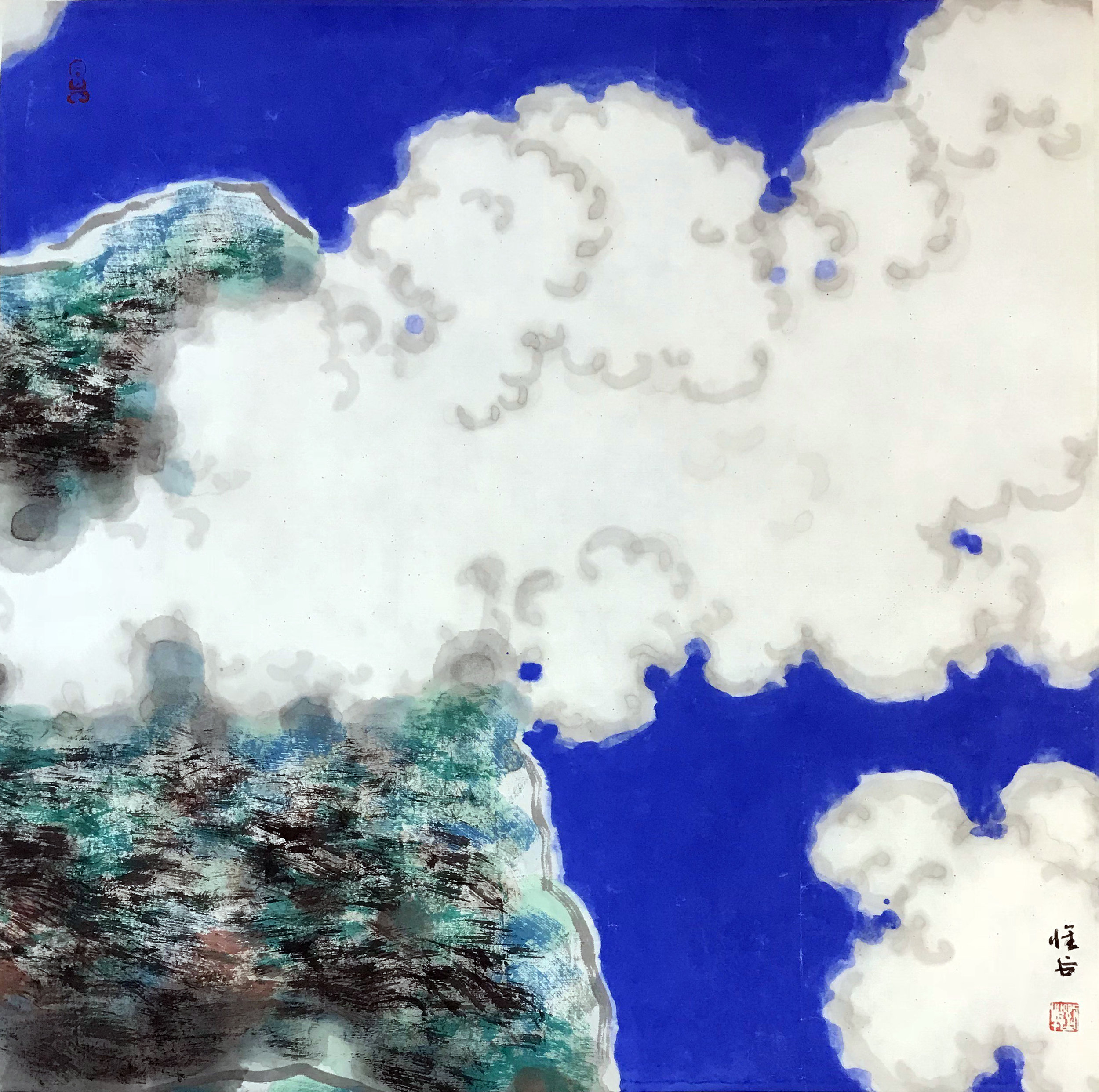 Deep into the Blue Ink Colour on Paper 60 x 60 cm 2011