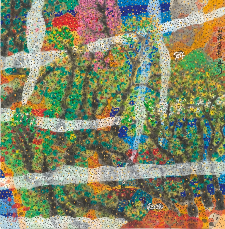 Spring Colours of the Villa Ink Colour on Paper 68 x 68 cm 2015