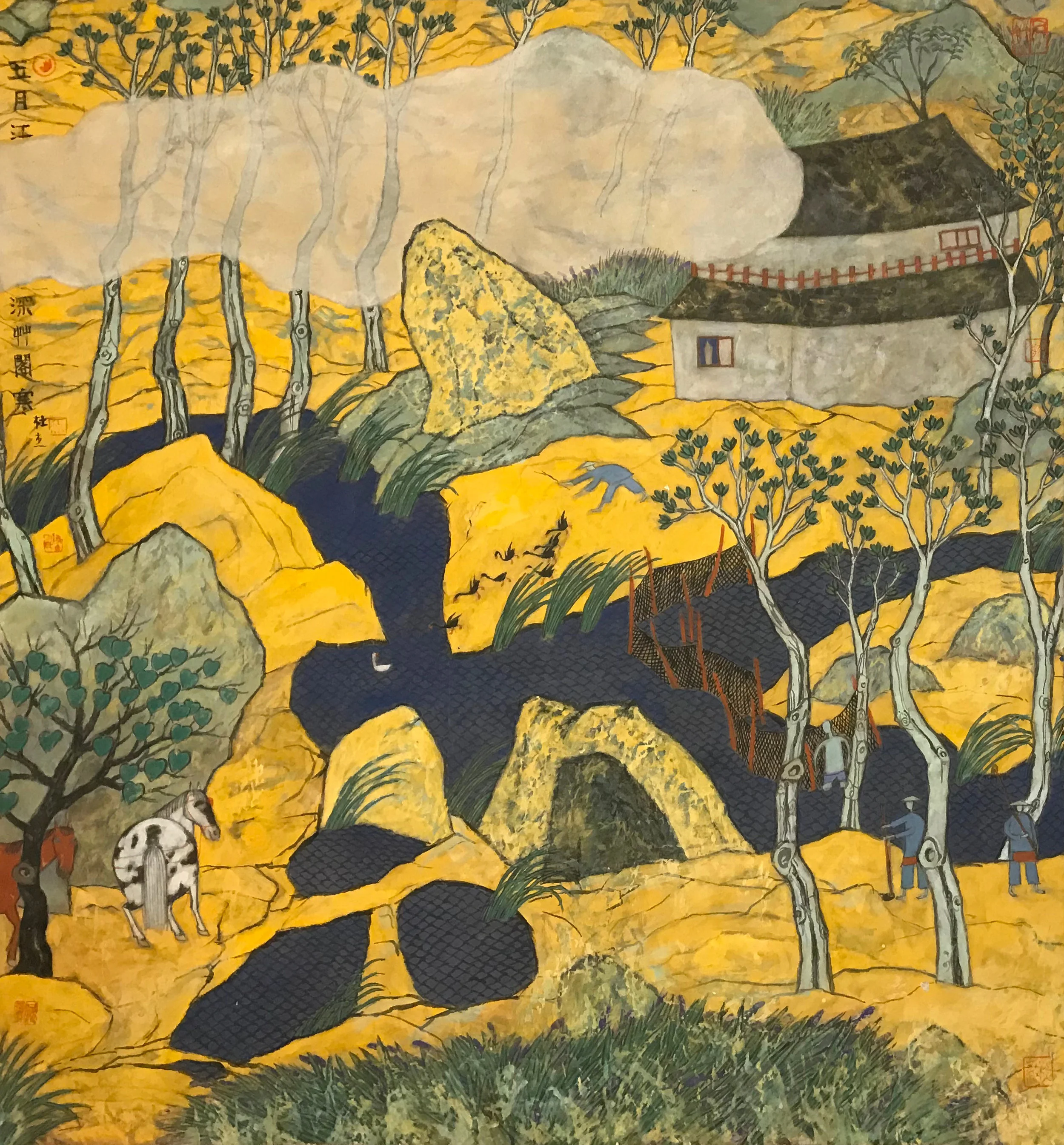  River in May  Ink Colour on Paper  93 × 88 cm  2017 