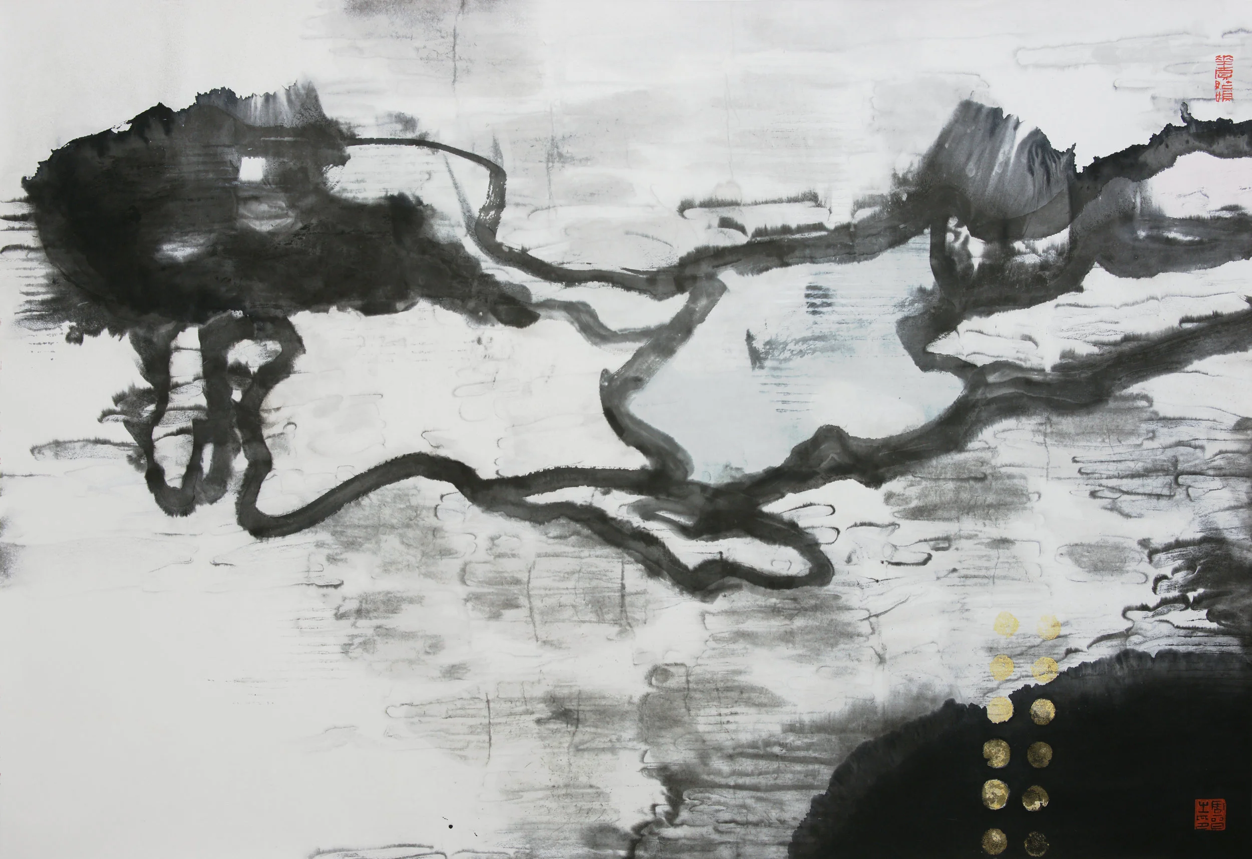 Flee Ink and Colour on Paper 69 x 100 cm 2018