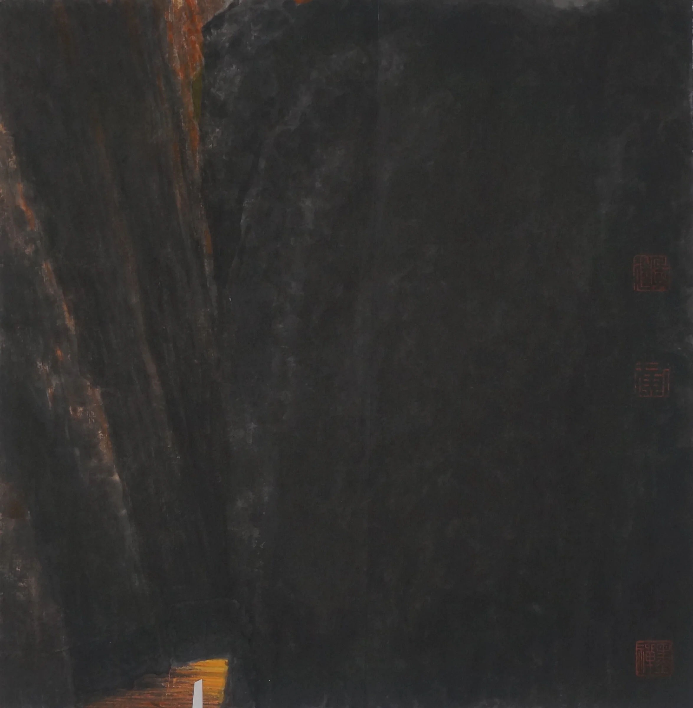  Out of Gorge (1)   Ink and Colour on Paper   34 x 34 cm   2019    Artwork Enquiry   