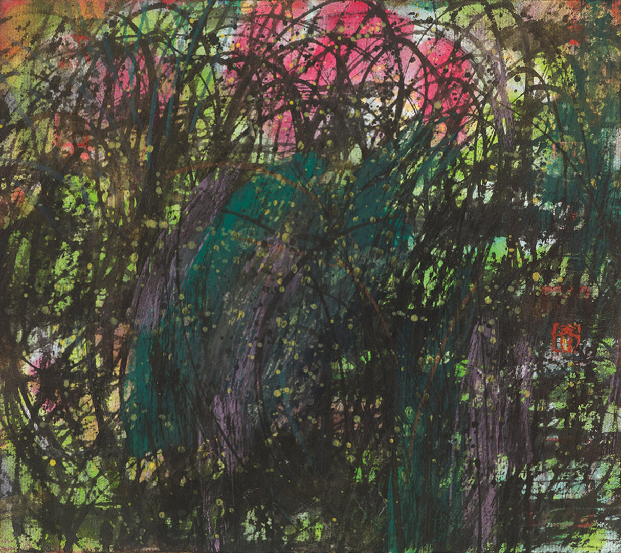 DistanceInk and Colour on Paper 24 x 27 cm 2019