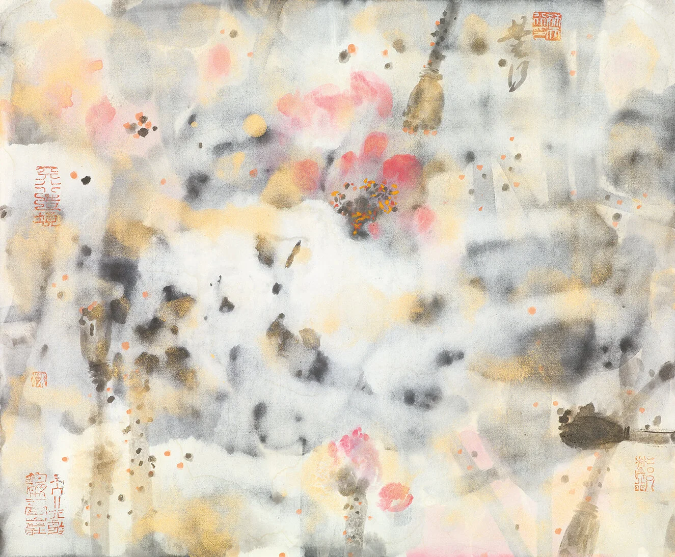  Glazing in Silence No. 2  Ink and Colour on Paper   50 x 60 cm  2020 