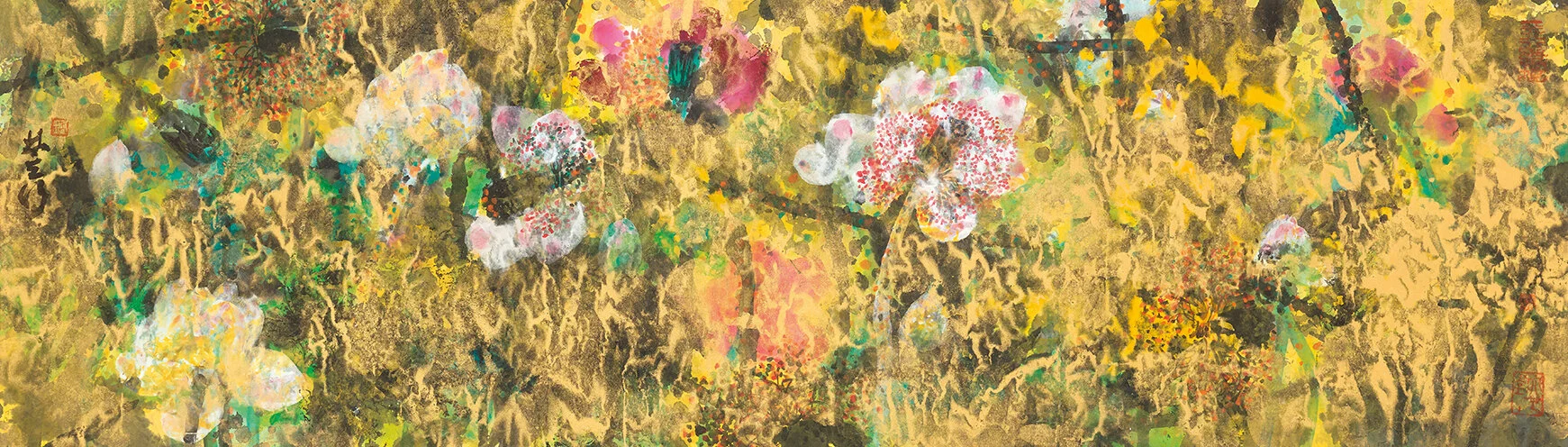  Time of Shimmer  Ink and Colour on Paper   40 x 138 cm  2020 