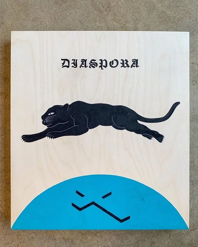 *AUCTION ALERT*
&ldquo;DIASPORA&rdquo; 18 x 20 Acrylic &amp; Ink on wood panel. 
I am auctioning off this painting with 100% of the proceeds going to the Minnesota Freedom Fund @mnfreedomfund. Bids start at $100 and bidding will stop at 12pm tomorrow