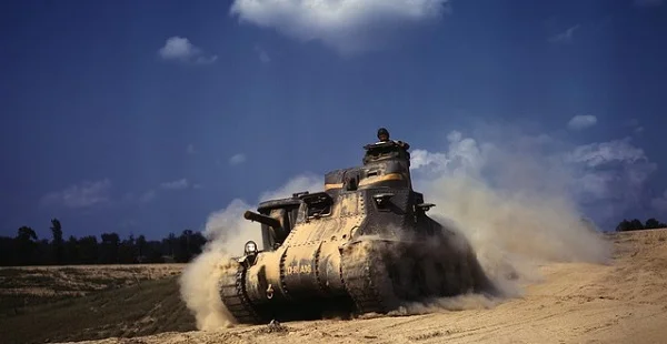 The American M3 Tank, introduced at the the Battle of Gazala in May 1942, surprised the Germans and Italians with its greater range, considerable firepower and good armor. Tank warfare highlighted the growing importance of logistics, resource management, and support, these machines required.