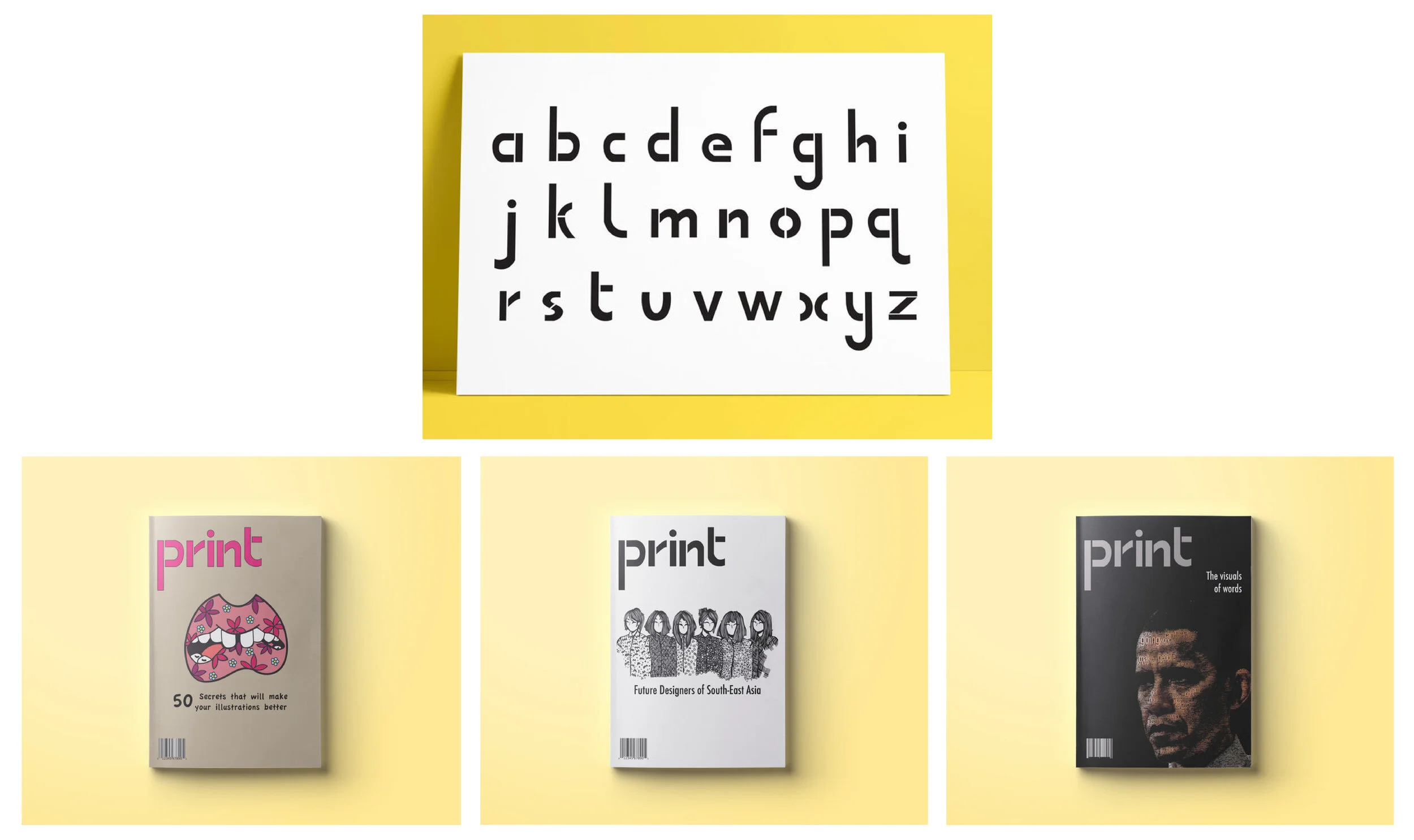 Stencil Typeface Design for 'Print' Magazine
