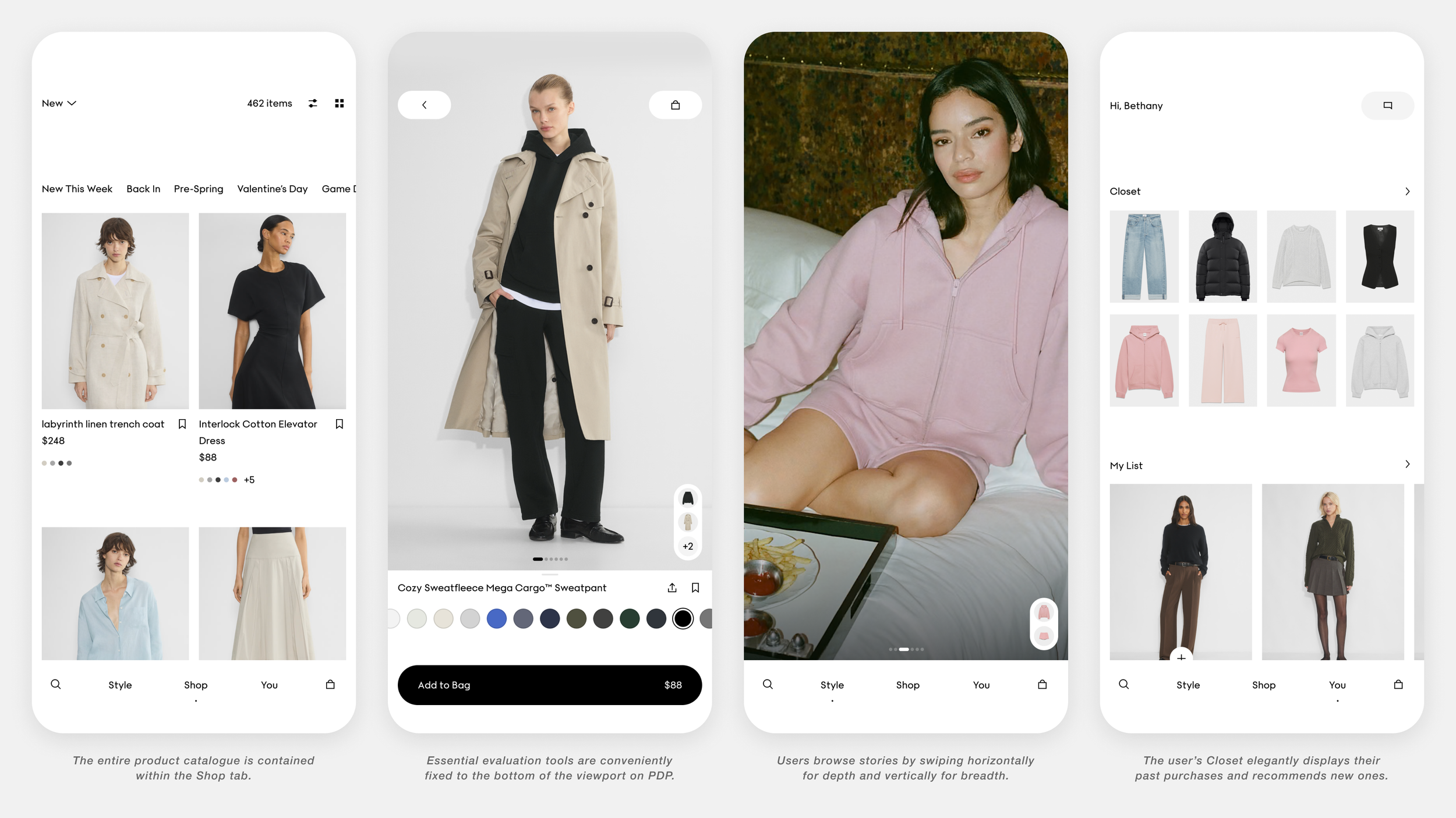 Aritzia iOS App Screens