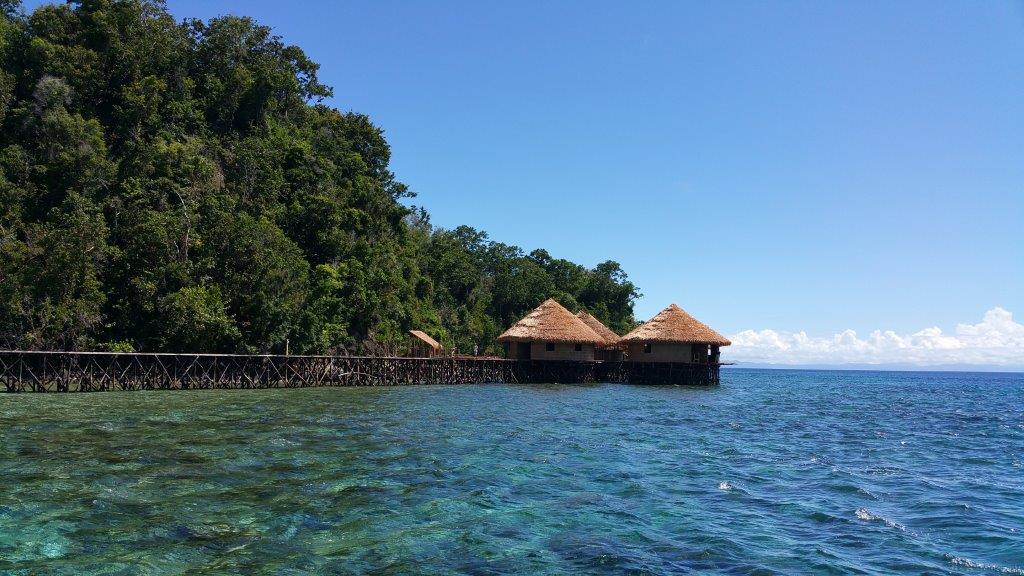 Guest Bungalows t the MahaRaja Eco Dive Lodge, Raja Ampat