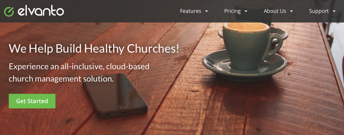 Notice how the website of the old Elvanto has a ‘top right quadrant feel’ focused on ‘healthychurches.