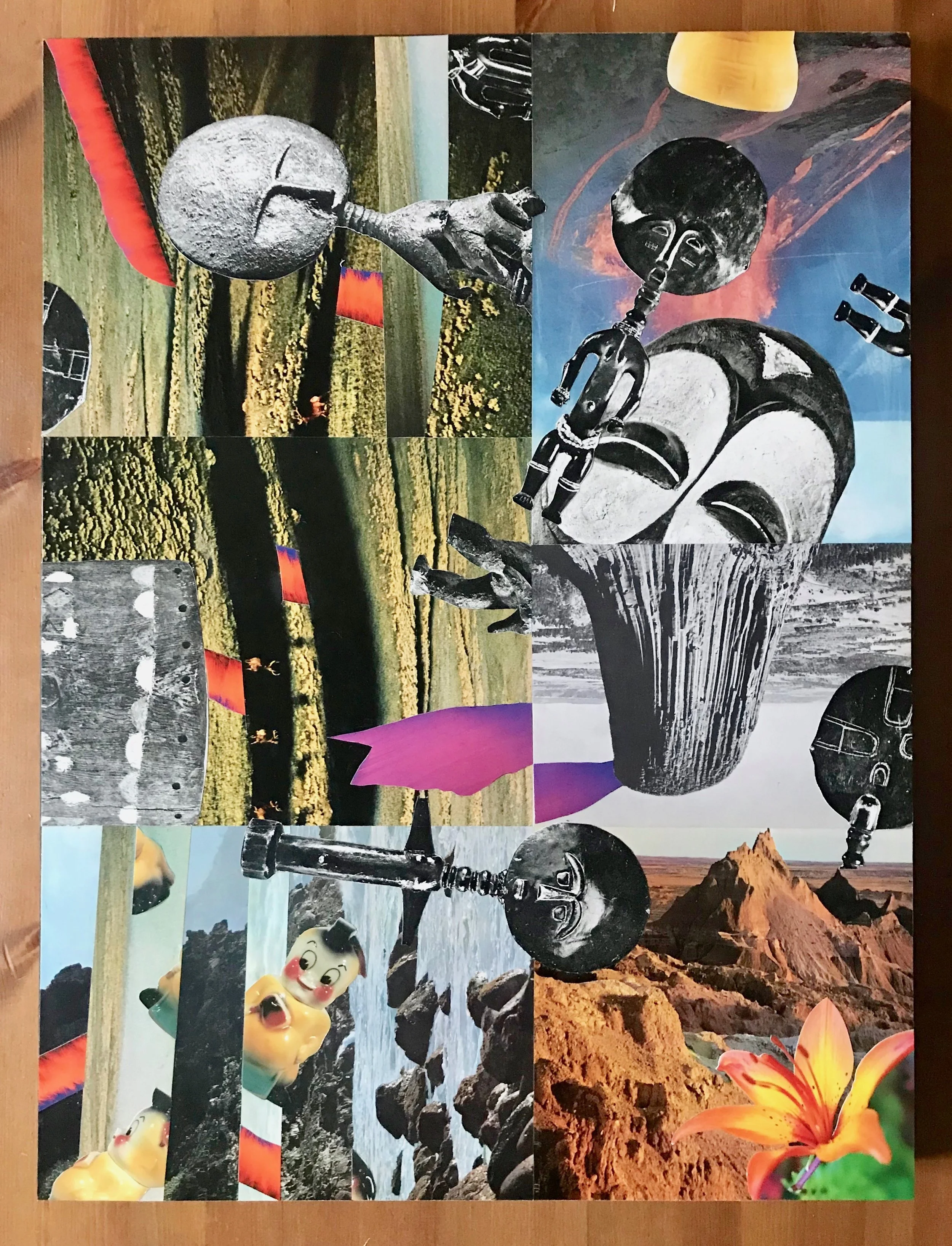 Collage (Drift) 18" x 14" (on wood) 2018