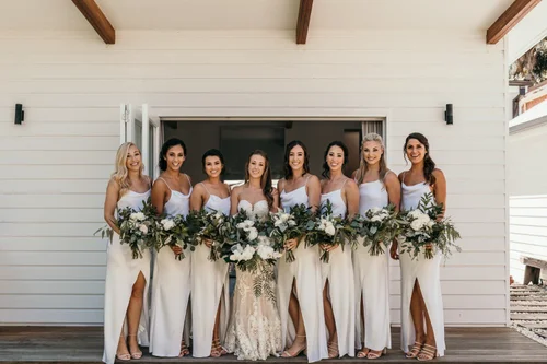 bridesmaid dresses 2020 Off Shoulder Bridesmaid Dresses Satin Floor Length Sequin Beaded main image 1