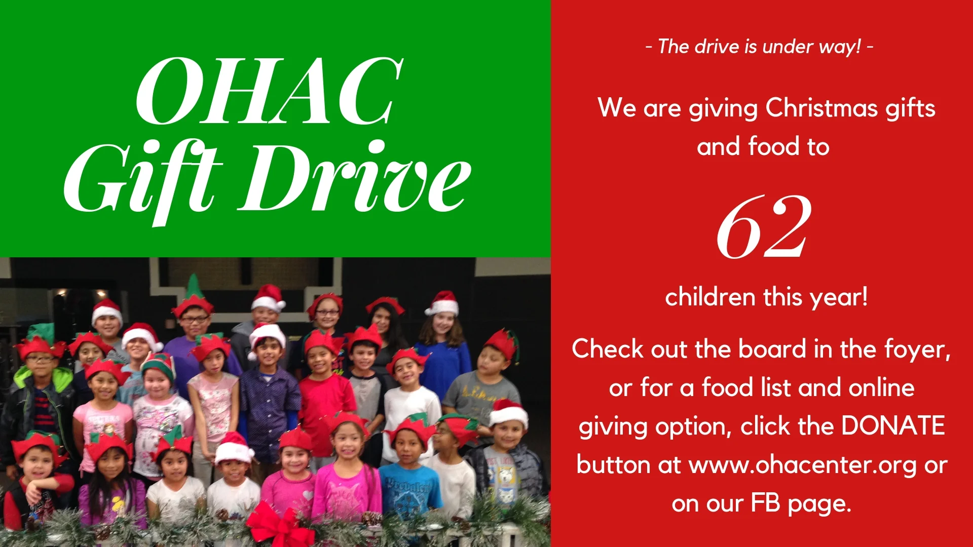 OHAC Gift Drive