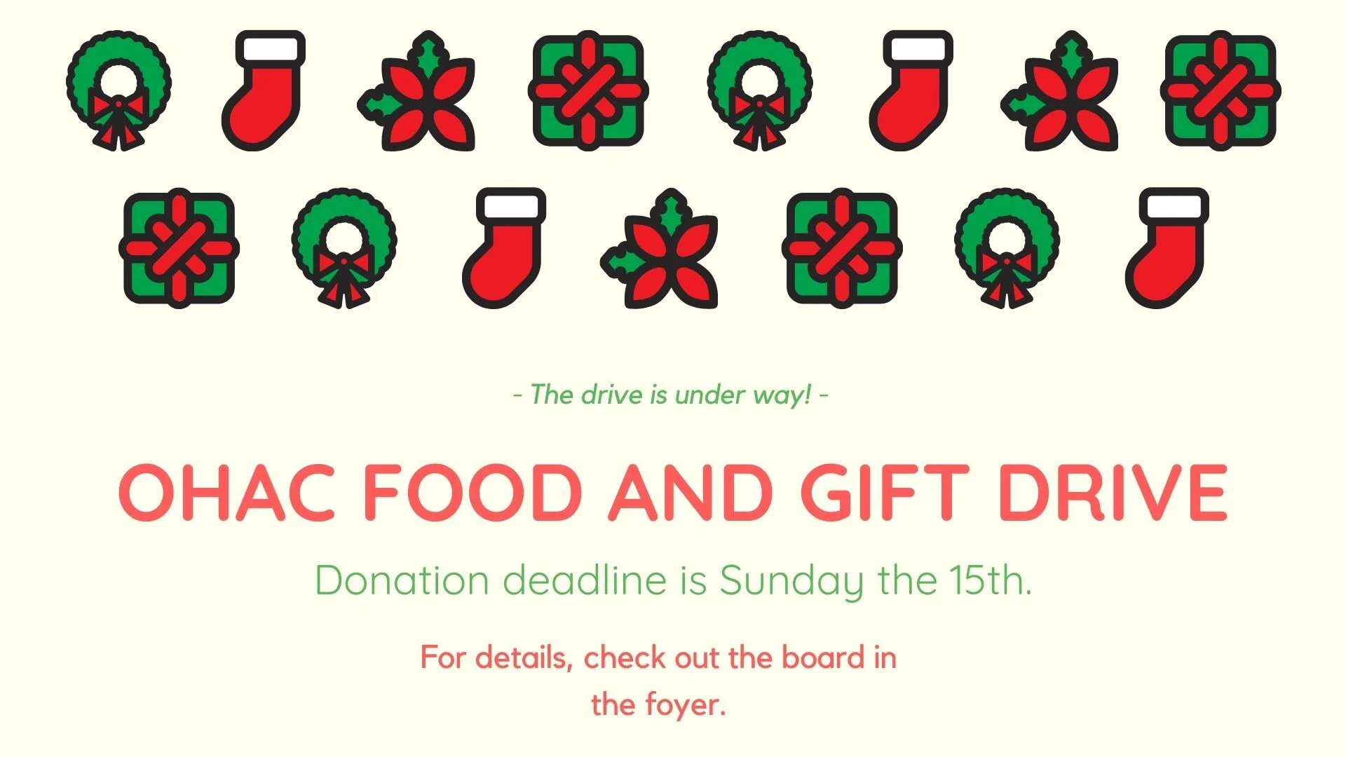 OHAC Food and Gift Drive