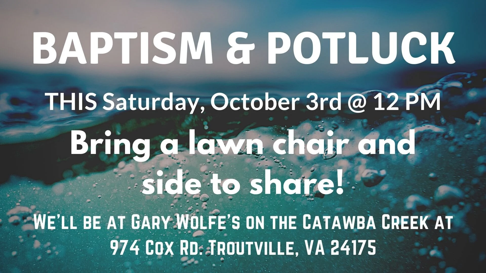 Baptism and Potluck