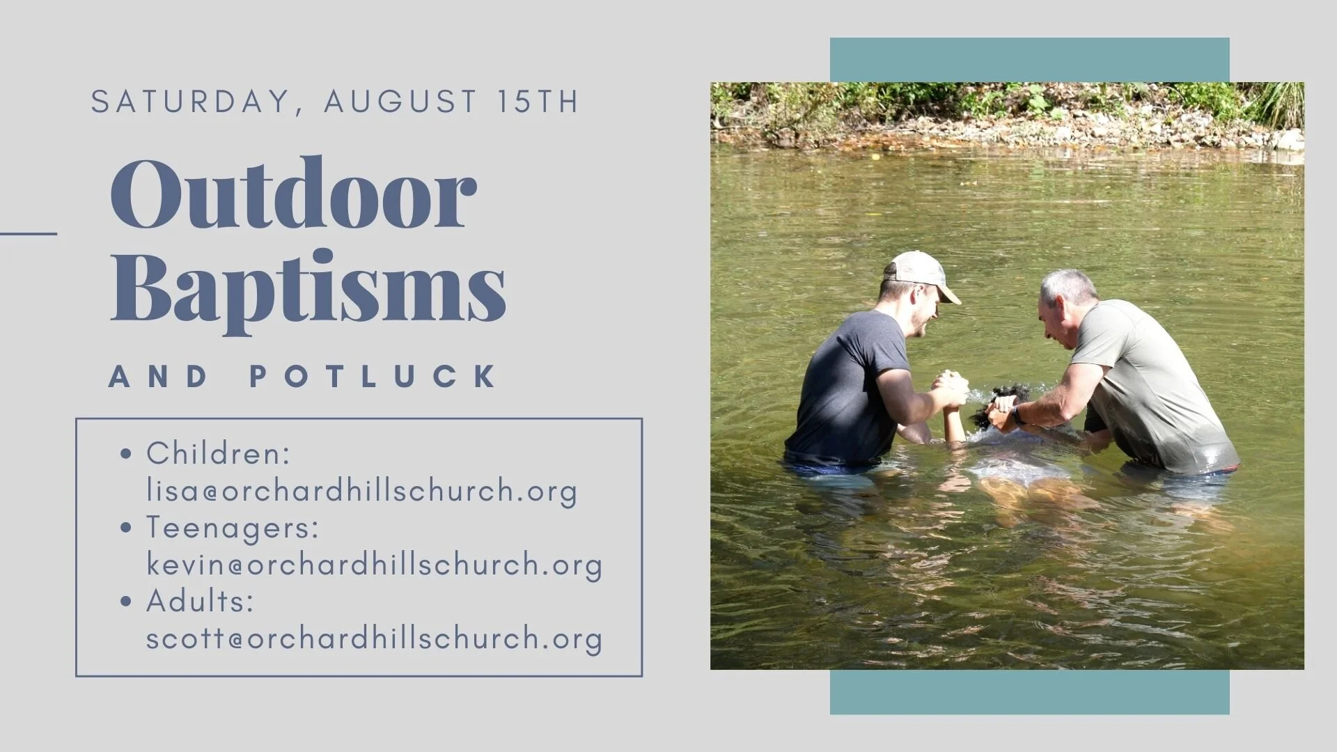 Outdoor Baptism and Potluck