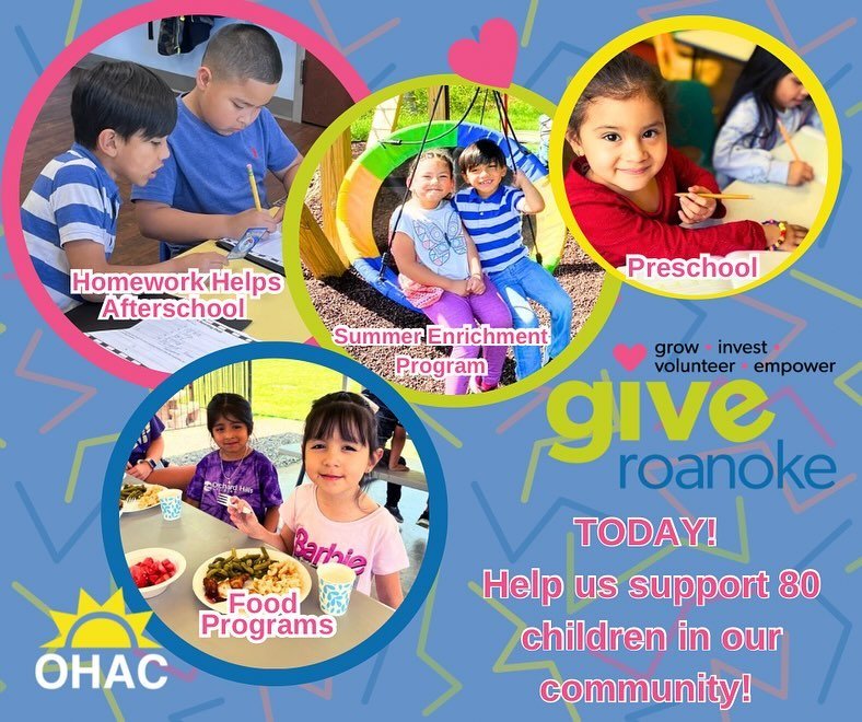 Today is GIVE Roanoke and we need YOUR help!

Our own Orchard Hills Achievement Center, Inc. is participating! PLEASE HELP US by liking and sharing our posts today on Facebook and on @ohacenter . To donate, go to the link in bio!!!!! 

100% of donati