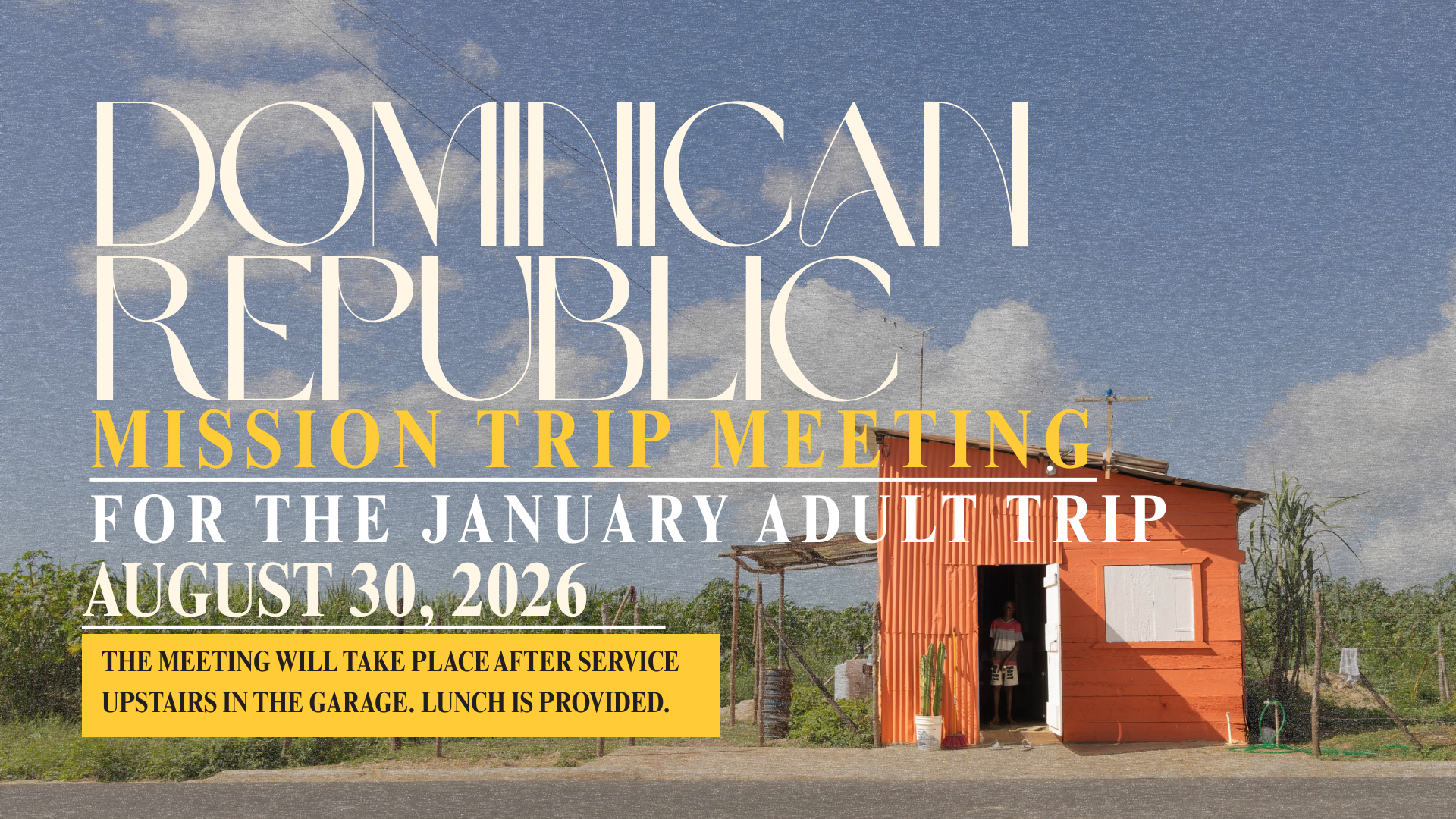 Dominican Republic Interest Meeting for January Trip