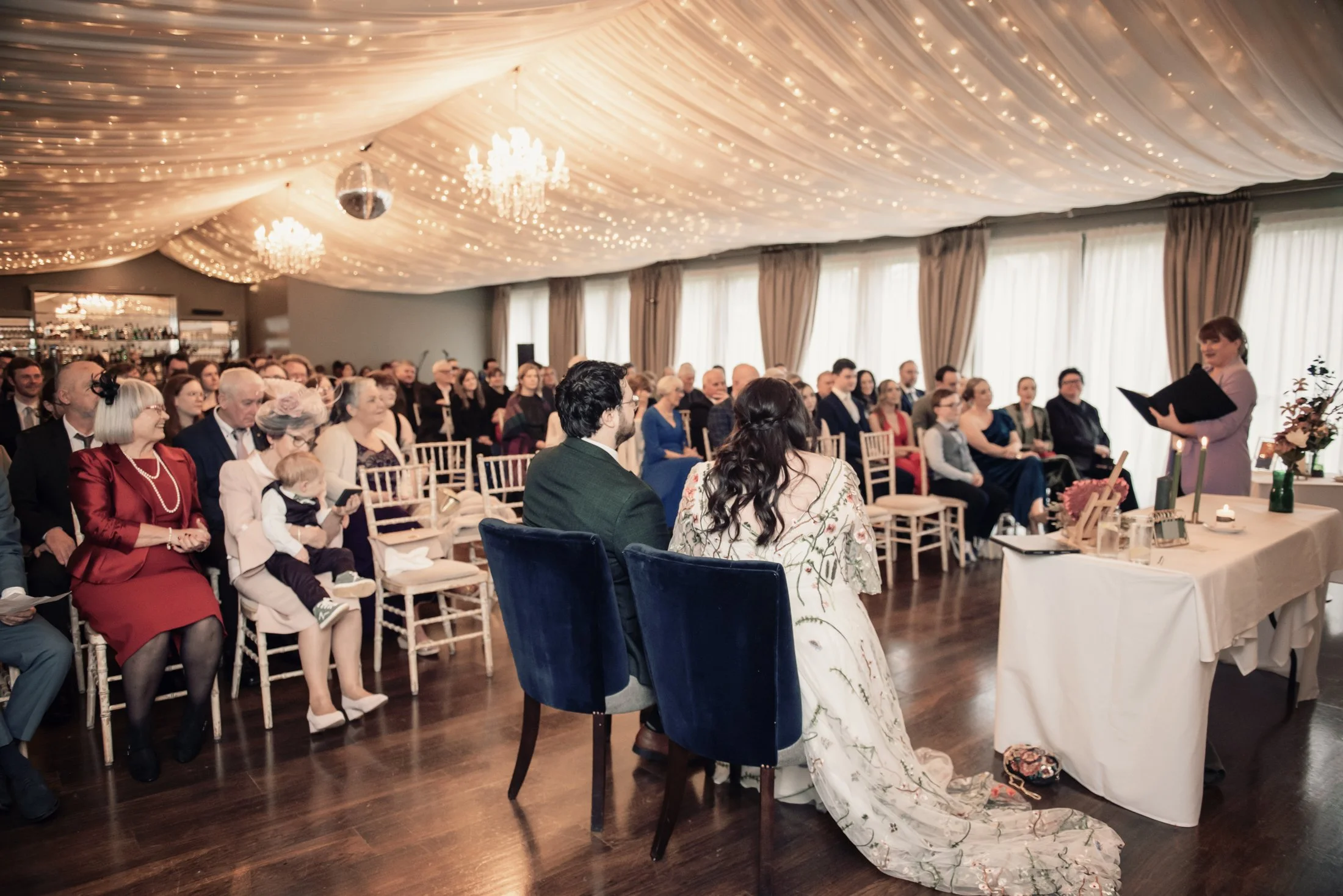 Louise Burchall - Wedding Celebrant - officiating a wedding ceremony in Bellinter House, Co. Meath