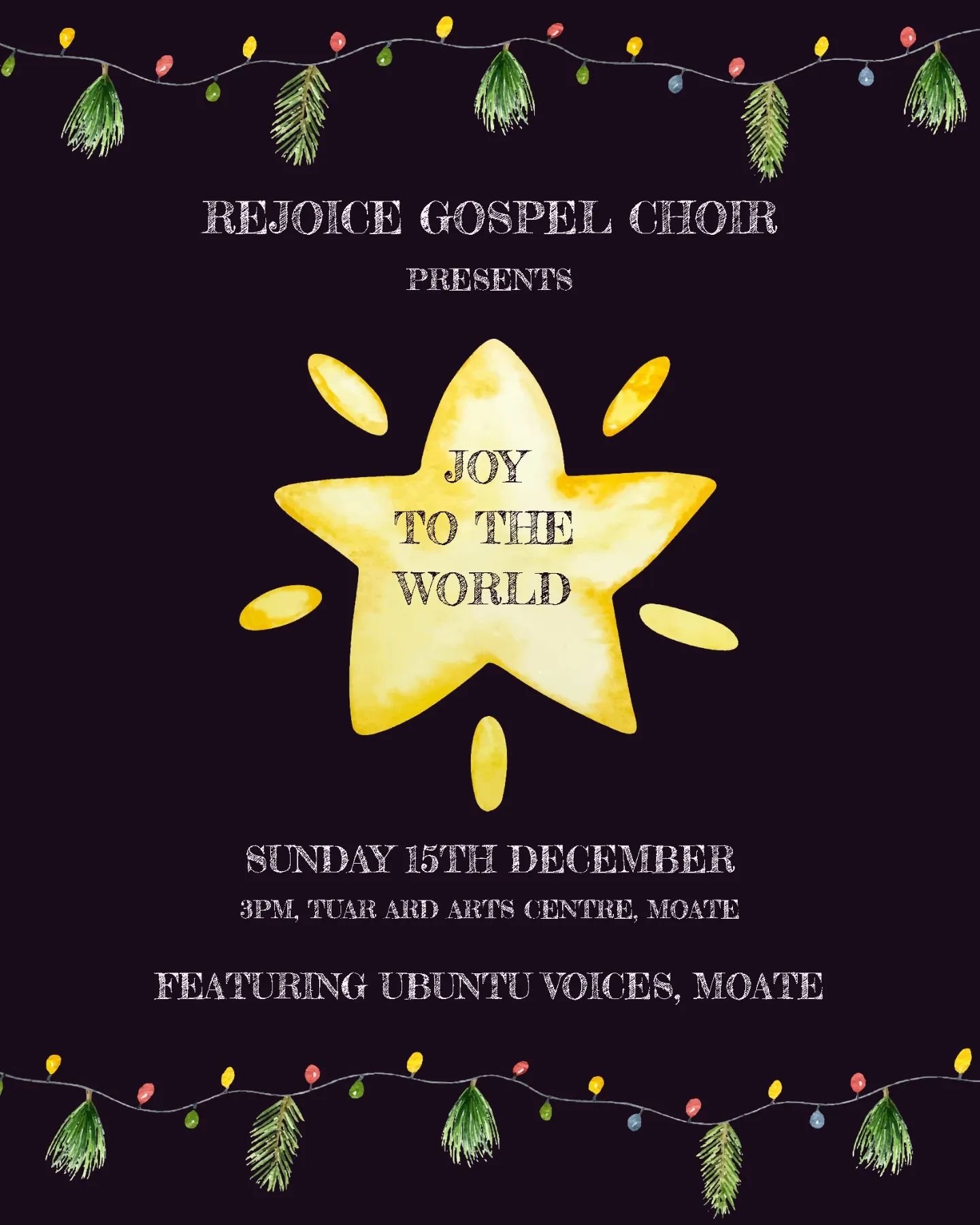 We're so excited to announce that this December we're going on tour! Well, kind of... On Sunday 15th December we will be joining the wonderful Ubuntu Voices in Tuar Ard Arts Centre in Moate, Co. Westmeath, for a Christmas celebration featuring songs 