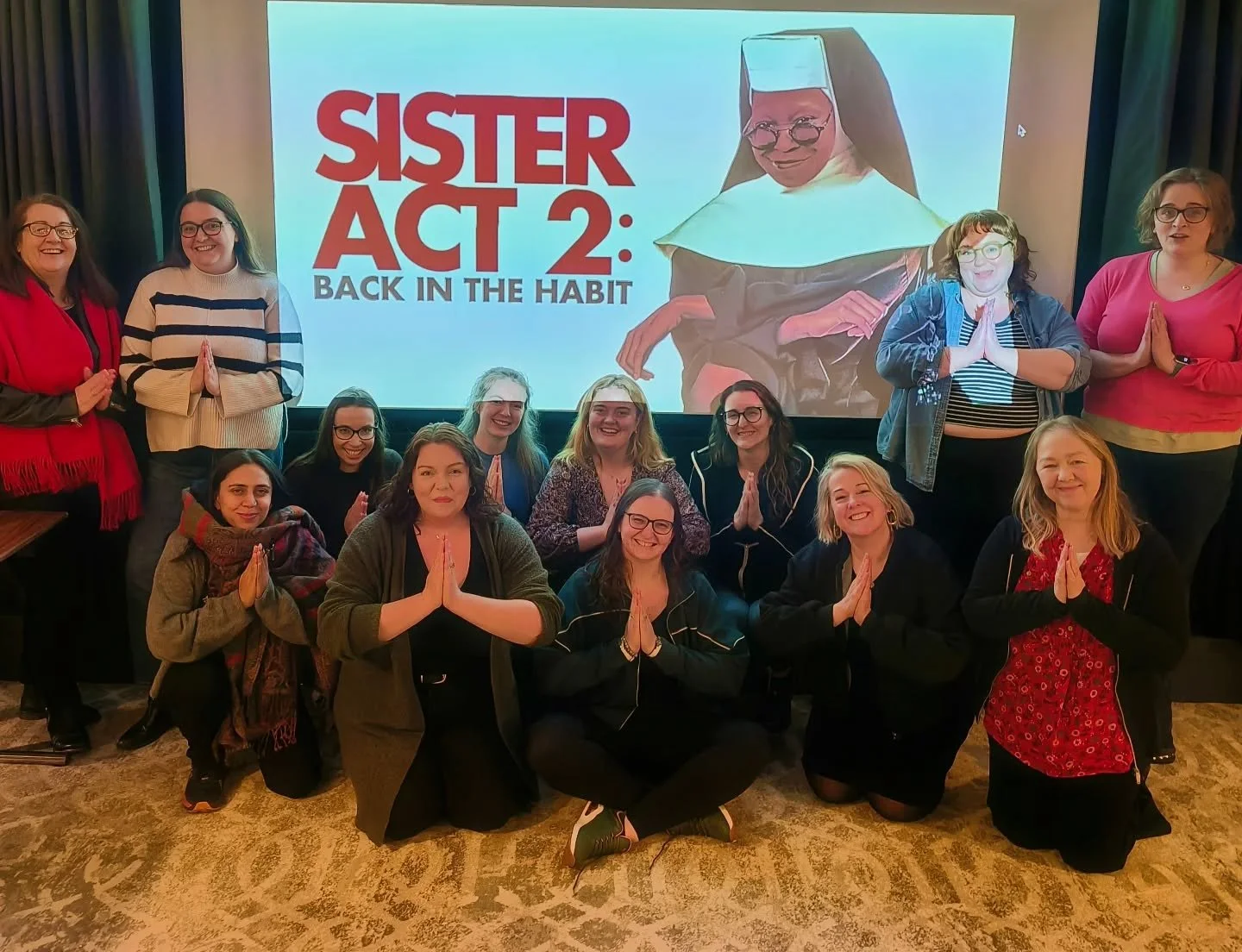 A very important day of choir education! 🎶 

We had such a blast watching a double bill of Sister Act 1 + 2 today in the fabulous cinema room in @brookshotel_ 🍿 🎥 

Some of our members had never seen these iconic films and we had to rectify that a