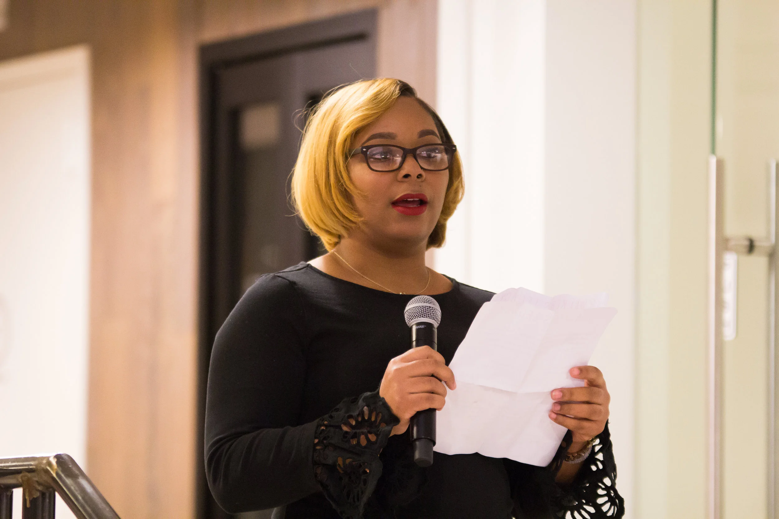Moms Who Enterprise Success Story Brittany Washington delivers keynote address at Walker's Legacy Foundation's Holiday Soiree and Fundraiser. She shares her story of being a single-mother, being a participant of Moms Who Enterprise, and working as a fellow with Walker's Legacy Foundation