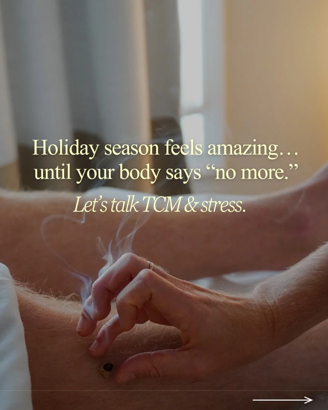 ✨ The holidays can be equal parts magic and mayhem and your body feels every bit of it. In TCM, this busy season can stir up tension, disrupt digestion, drain your energy, and throw your sleep off balance.

That&rsquo;s why acupuncture is such a powe