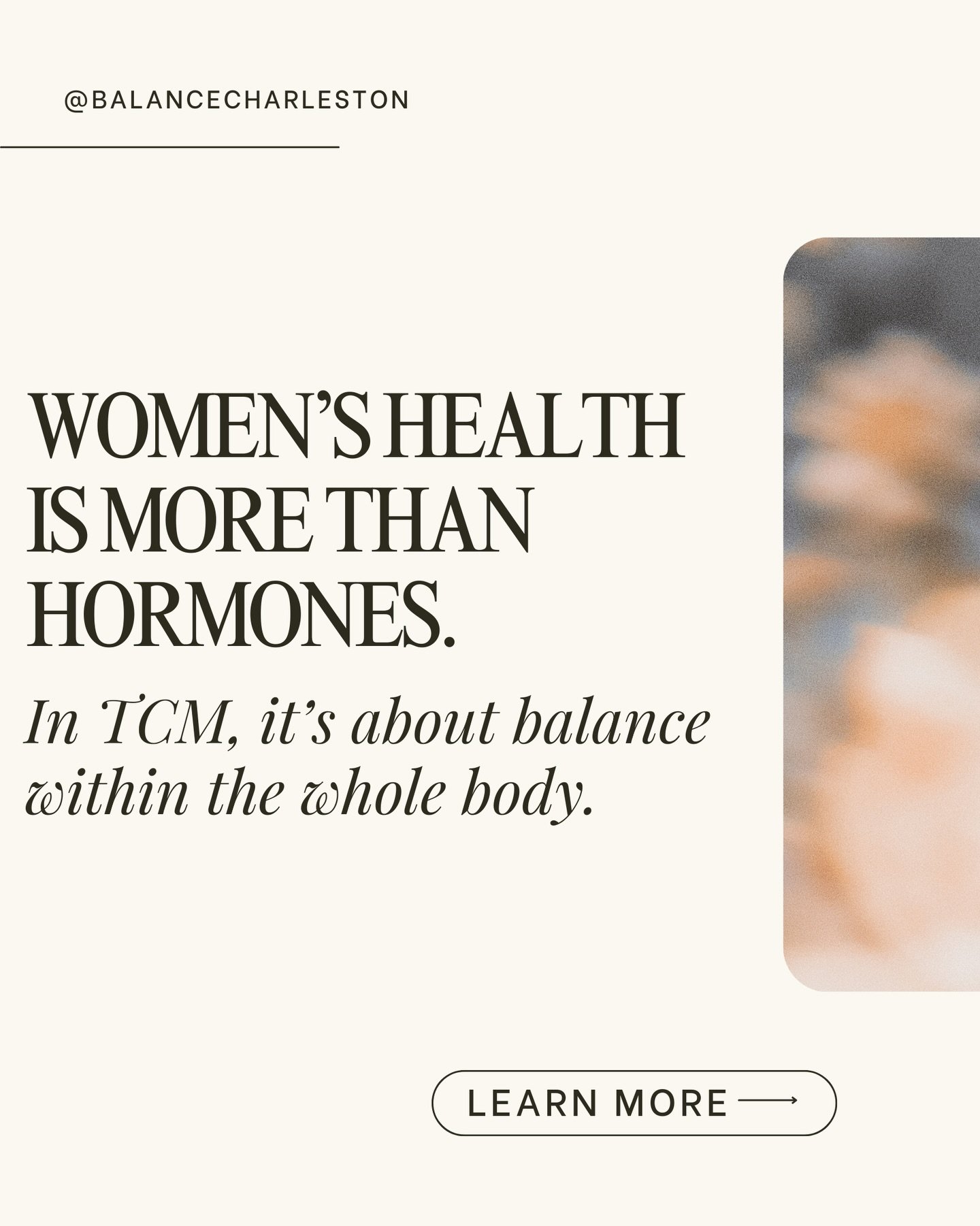 In Traditional Chinese Medicine, women&rsquo;s health is rooted in balance.💫Your menstrual cycle, hormones, energy, sleep, digestion, and emotional health are all connected through the flow of Qi and Blood and the balance of Yin and Yang. 

When tha