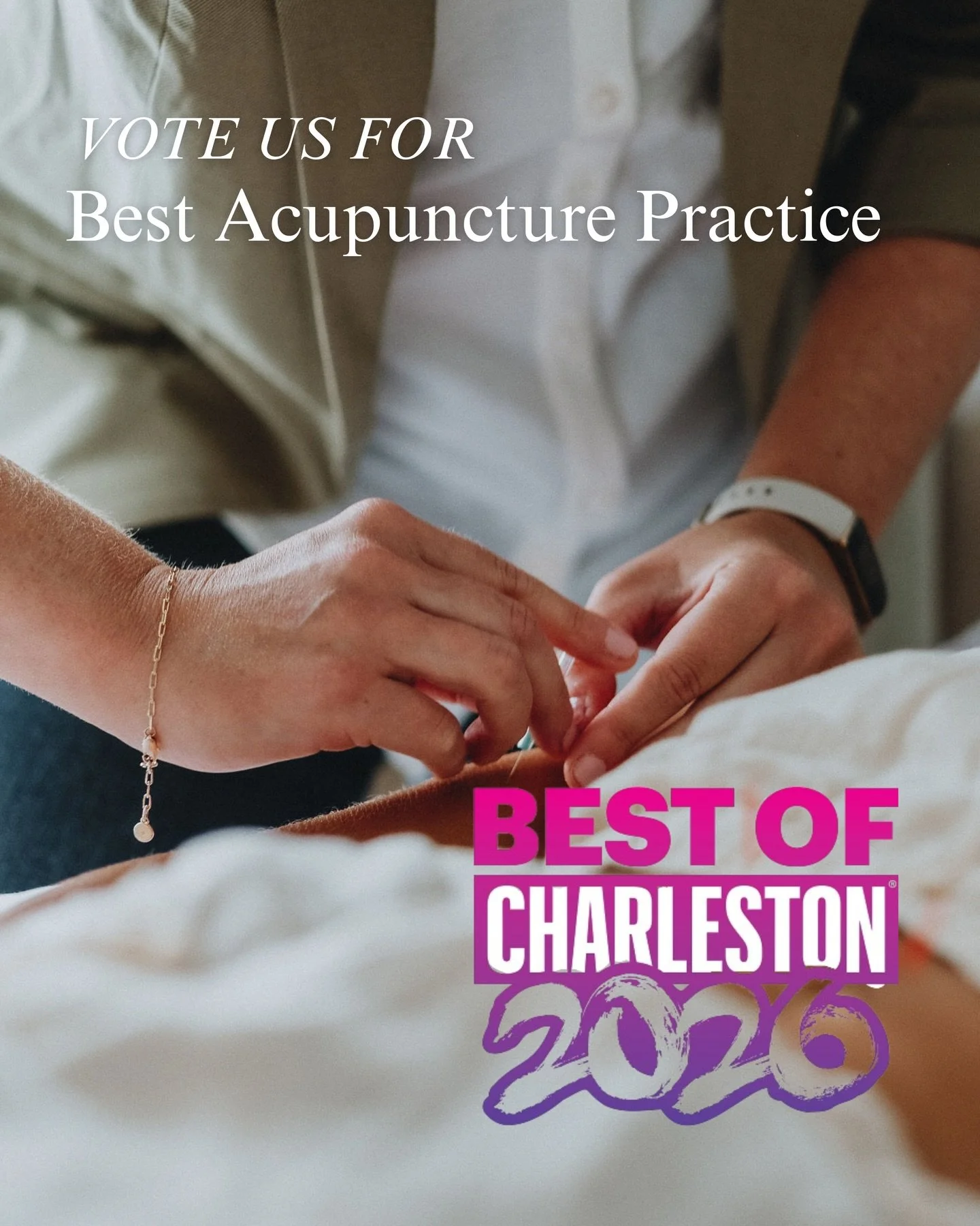 We are beyond honored to be named a finalist for Best Acupuncture Practice in Best of Charleston 2026 🤍

This space was created to be a place of healing, safety, and support and it&rsquo;s because of YOU that we&rsquo;re here. Every appointment, eve