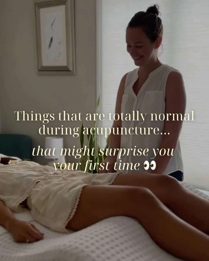 First acupuncture appointment? Your body might surprise you a little. 👀

A gurgling stomach, feeling extra heavy, warmth or tingling, or even falling asleep on the table can all happen as you settle into your treatment.

Acupuncture gives you a chan