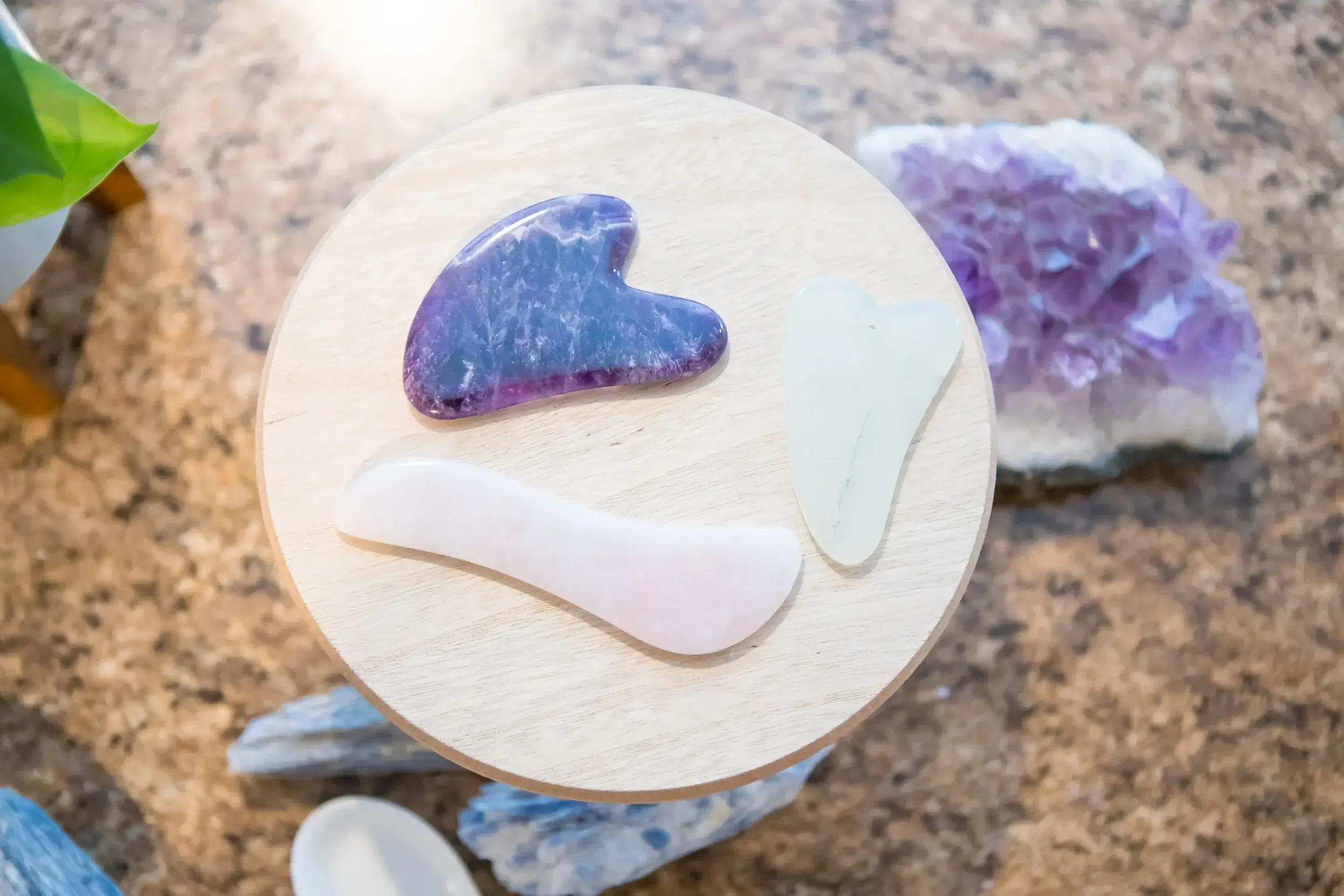 Gua Sha stones used in facial acupuncture at Balance Acupuncture in Charleston, SC