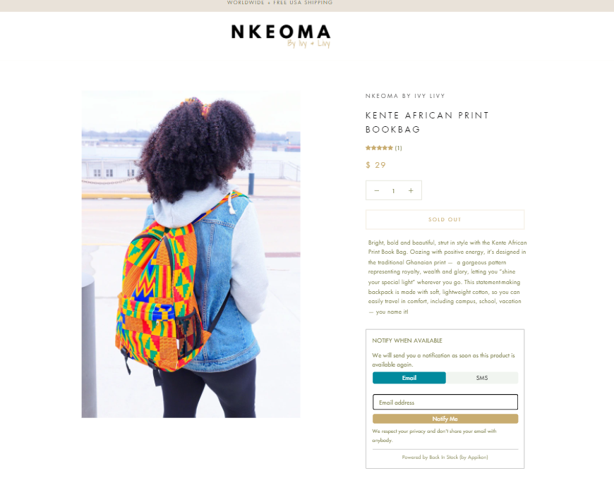 Kente African Print Book Bag