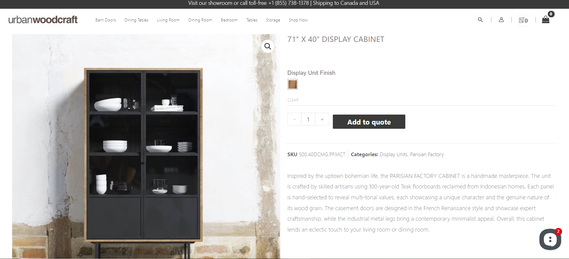 Parisian factory Display Cabinet