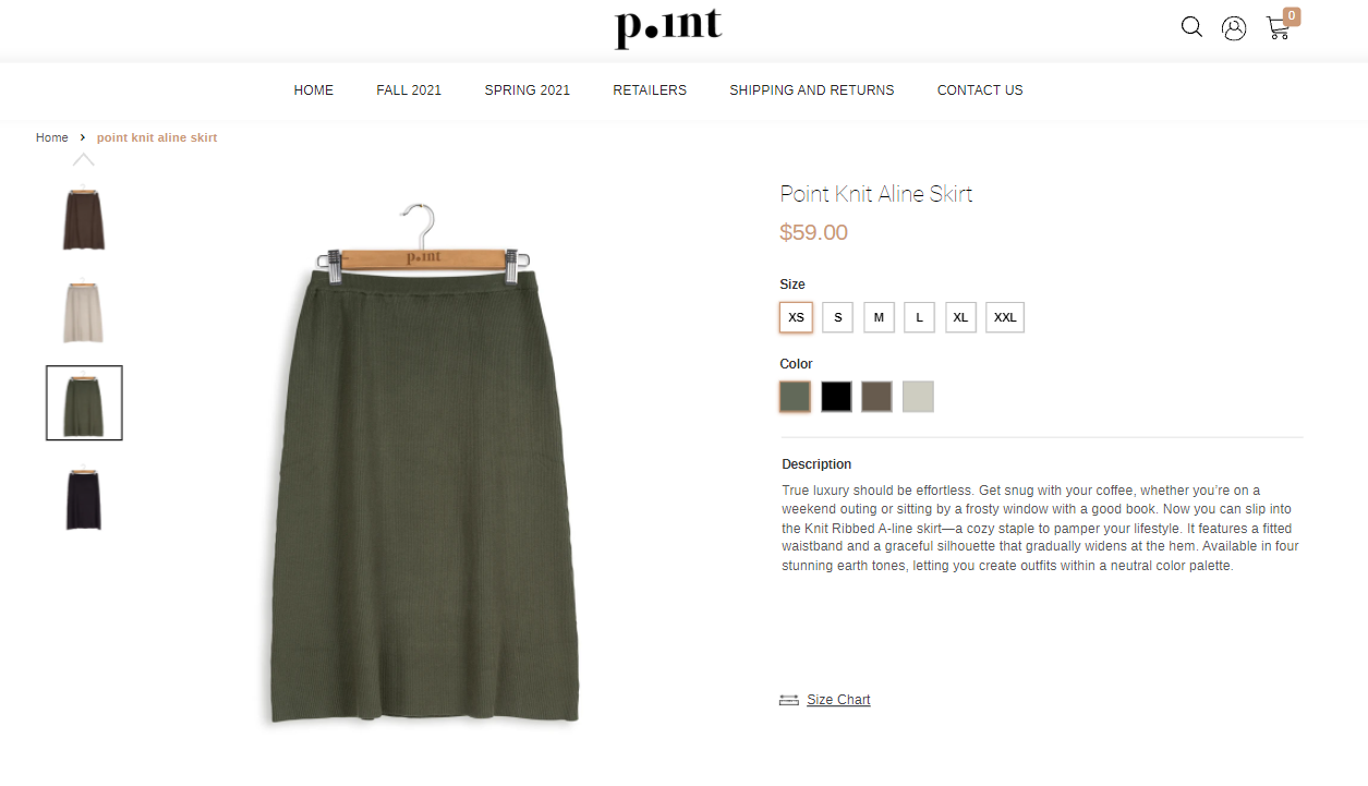 point band a-line skirt