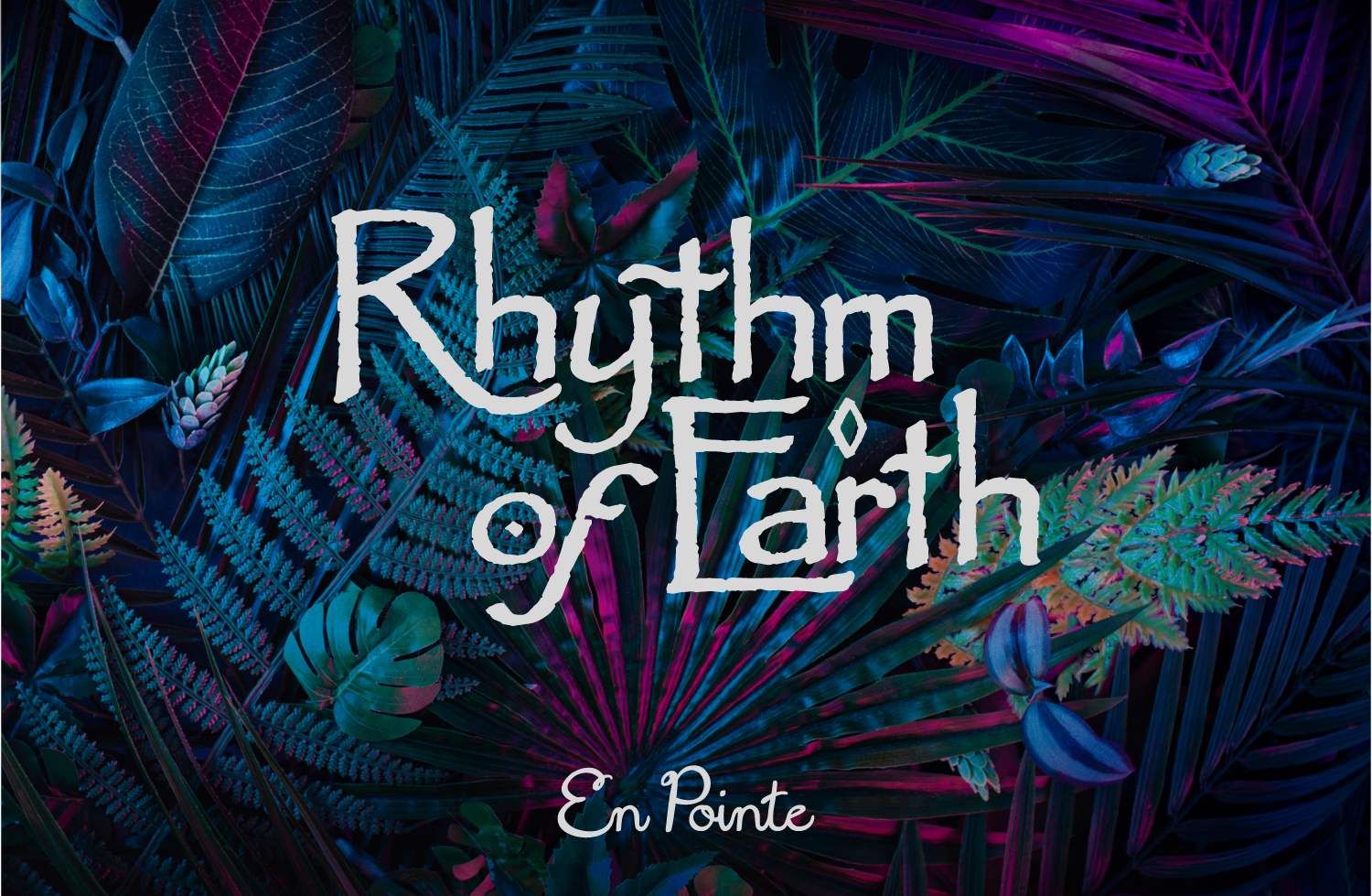 Poster for 'TRhythm of Earth' performance at Joseph Rowntree Theatre with concert dates and times, musical notes, microphone, radio, and saxophone illustrations